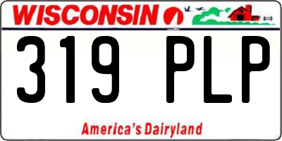 WI license plate 319PLP