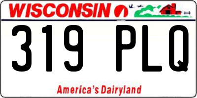 WI license plate 319PLQ