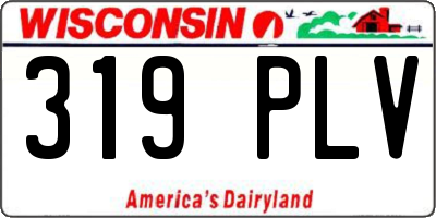 WI license plate 319PLV
