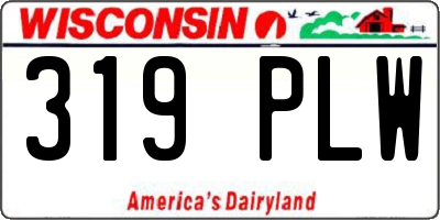 WI license plate 319PLW