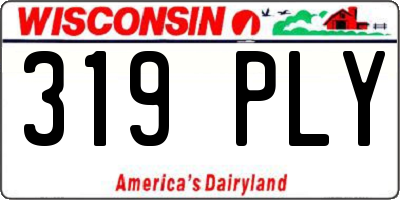 WI license plate 319PLY