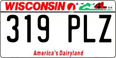 WI license plate 319PLZ