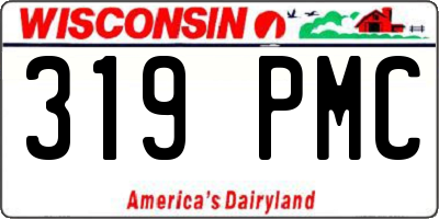 WI license plate 319PMC