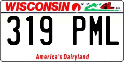 WI license plate 319PML