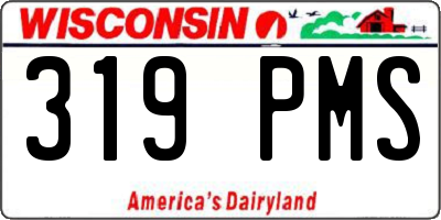 WI license plate 319PMS