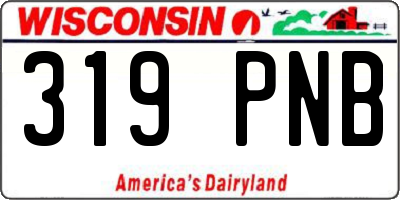 WI license plate 319PNB