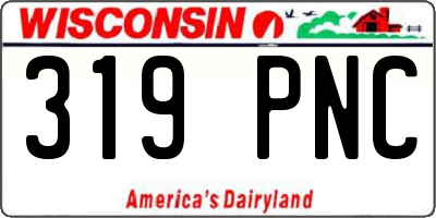 WI license plate 319PNC