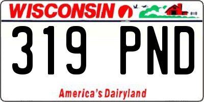 WI license plate 319PND