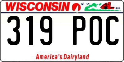 WI license plate 319POC
