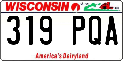 WI license plate 319PQA