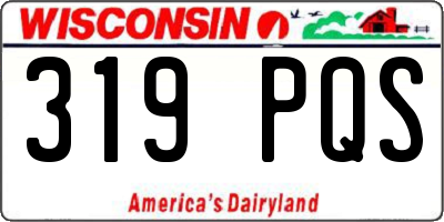 WI license plate 319PQS