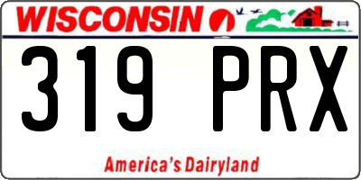 WI license plate 319PRX