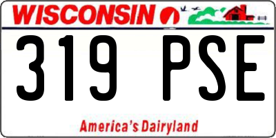 WI license plate 319PSE