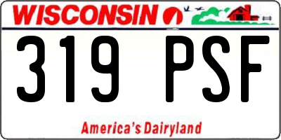 WI license plate 319PSF