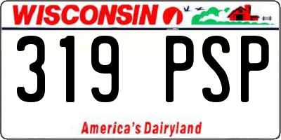 WI license plate 319PSP