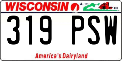 WI license plate 319PSW