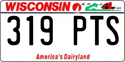 WI license plate 319PTS
