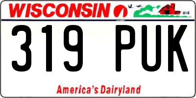 WI license plate 319PUK