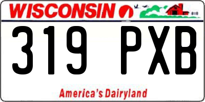 WI license plate 319PXB