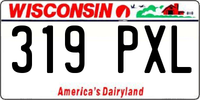 WI license plate 319PXL