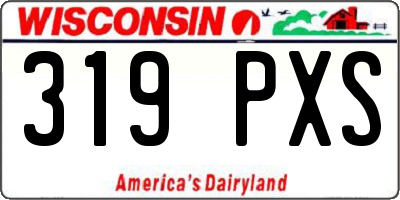 WI license plate 319PXS