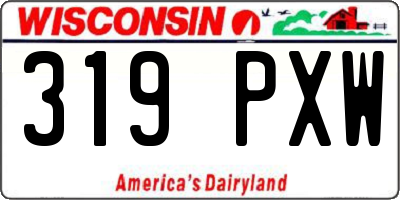 WI license plate 319PXW