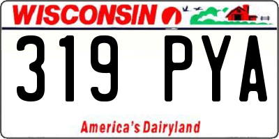 WI license plate 319PYA