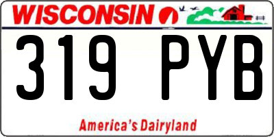 WI license plate 319PYB
