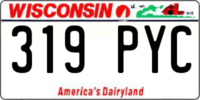 WI license plate 319PYC