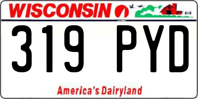 WI license plate 319PYD