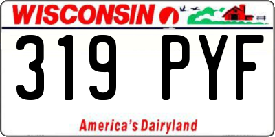 WI license plate 319PYF