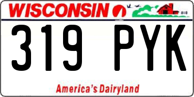 WI license plate 319PYK
