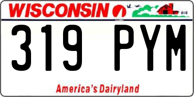 WI license plate 319PYM