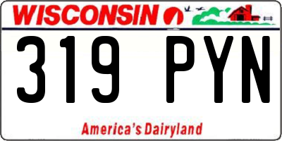 WI license plate 319PYN