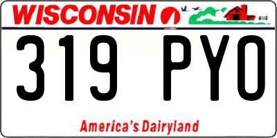 WI license plate 319PYO