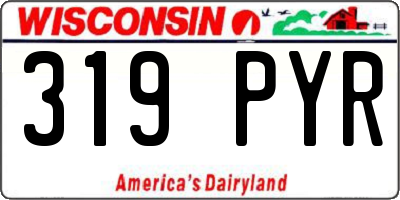 WI license plate 319PYR