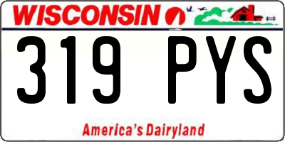 WI license plate 319PYS