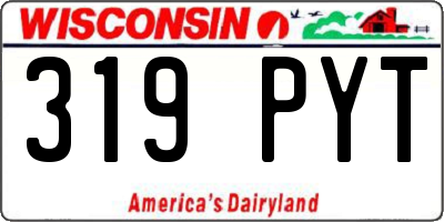 WI license plate 319PYT