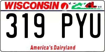 WI license plate 319PYU
