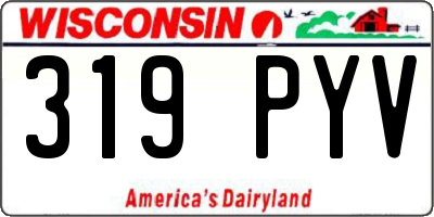 WI license plate 319PYV