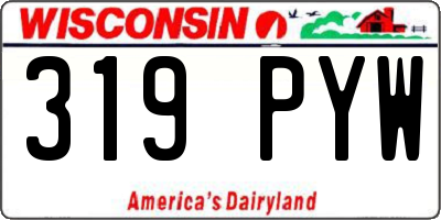 WI license plate 319PYW