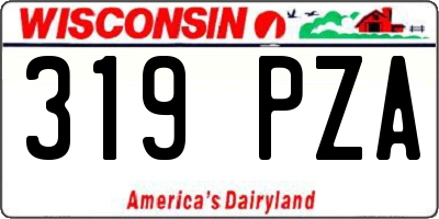 WI license plate 319PZA