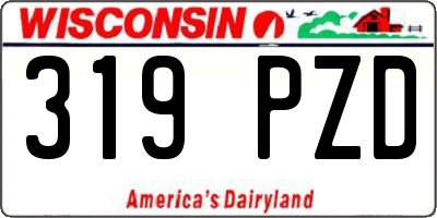 WI license plate 319PZD