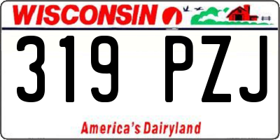 WI license plate 319PZJ