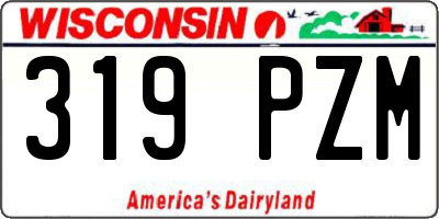 WI license plate 319PZM