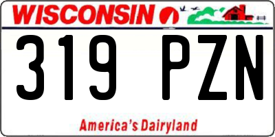 WI license plate 319PZN