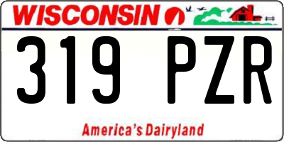 WI license plate 319PZR