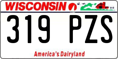 WI license plate 319PZS