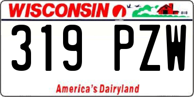 WI license plate 319PZW