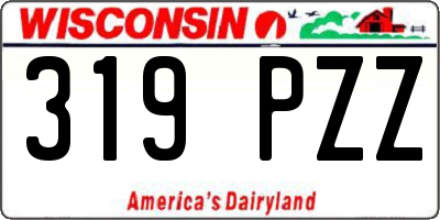 WI license plate 319PZZ